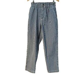 NWT Universal Thread Paper Bag Waist Striped Denim Wide Leg Jeans - size 4